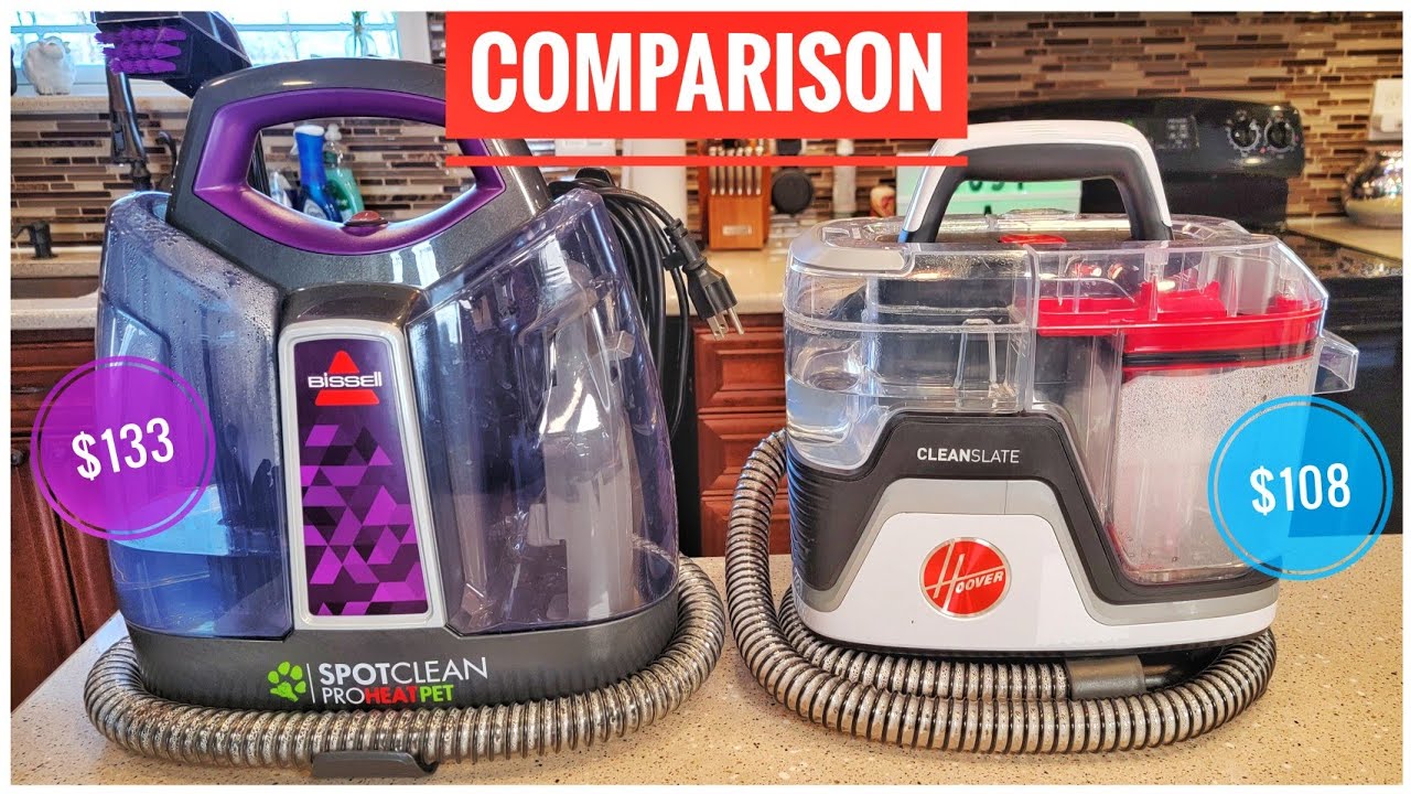 HOOVER CleanSlate COMPARED Bissell Spot Clean ProHeat Carpet & Upholstery  Spot Cleaner 