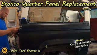 Welding on the Bronco II's new quarter panels and interior reassembly. It's almost done!