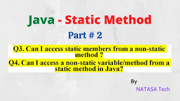 Java Selenium # 8 | Static Method Part 2 - Interview Questions | NATASA Tech |