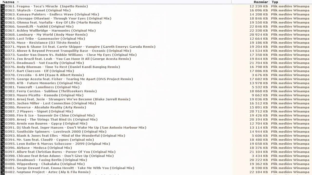 trance นักแสดง Classic Trance (1000 Collection`s TRACKLIST) [by BombA]