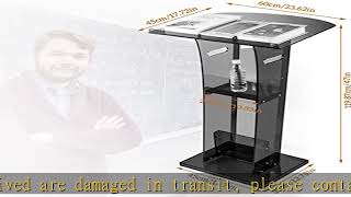 KScary Acrylic Clear Podium Stand with Storage Shelf,Plexiglass Pulpits for Churches,Conference,Spe
