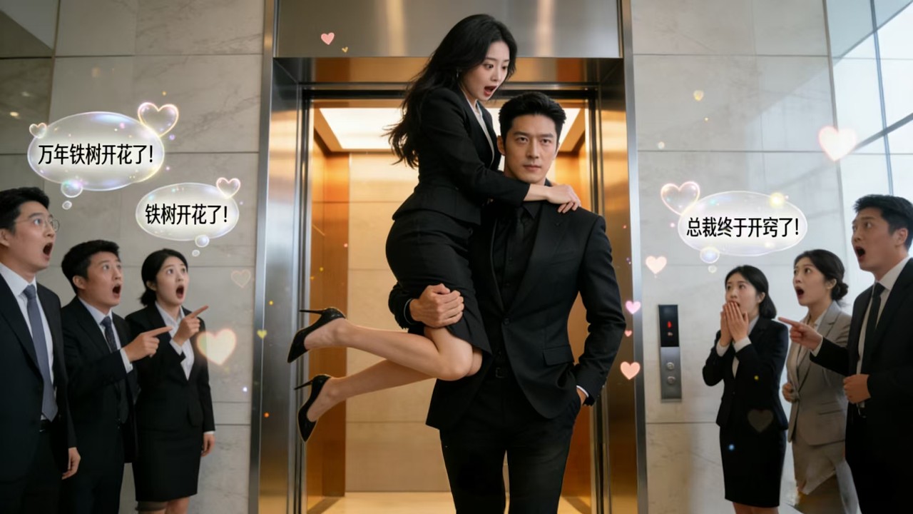 الرئيس التنفيذي حساس تجاه النساء يحمل غريبة بين ذراعيه خارج المصعد... الجميع صُعق! 😲