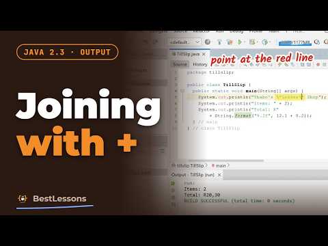 Java 2.3 - Joining with +: a Till Slip, the R128 Trap and String.format