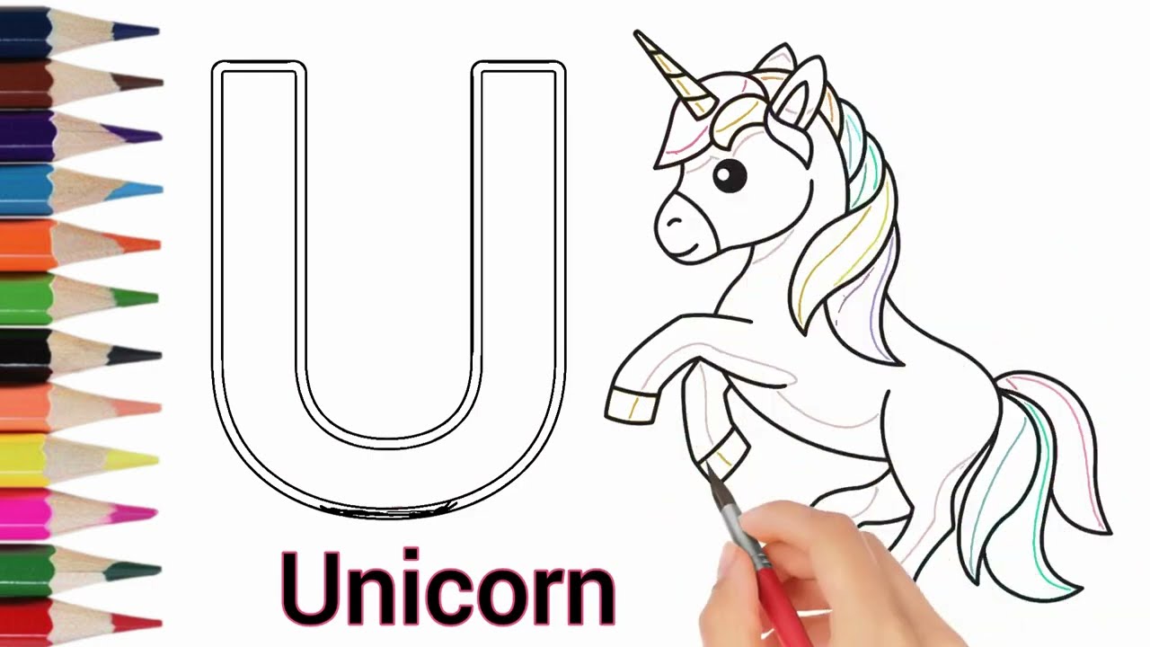 Как нарисовать U для единорога – Милый рисунок единорога для детей | Пошаговое простое рисование