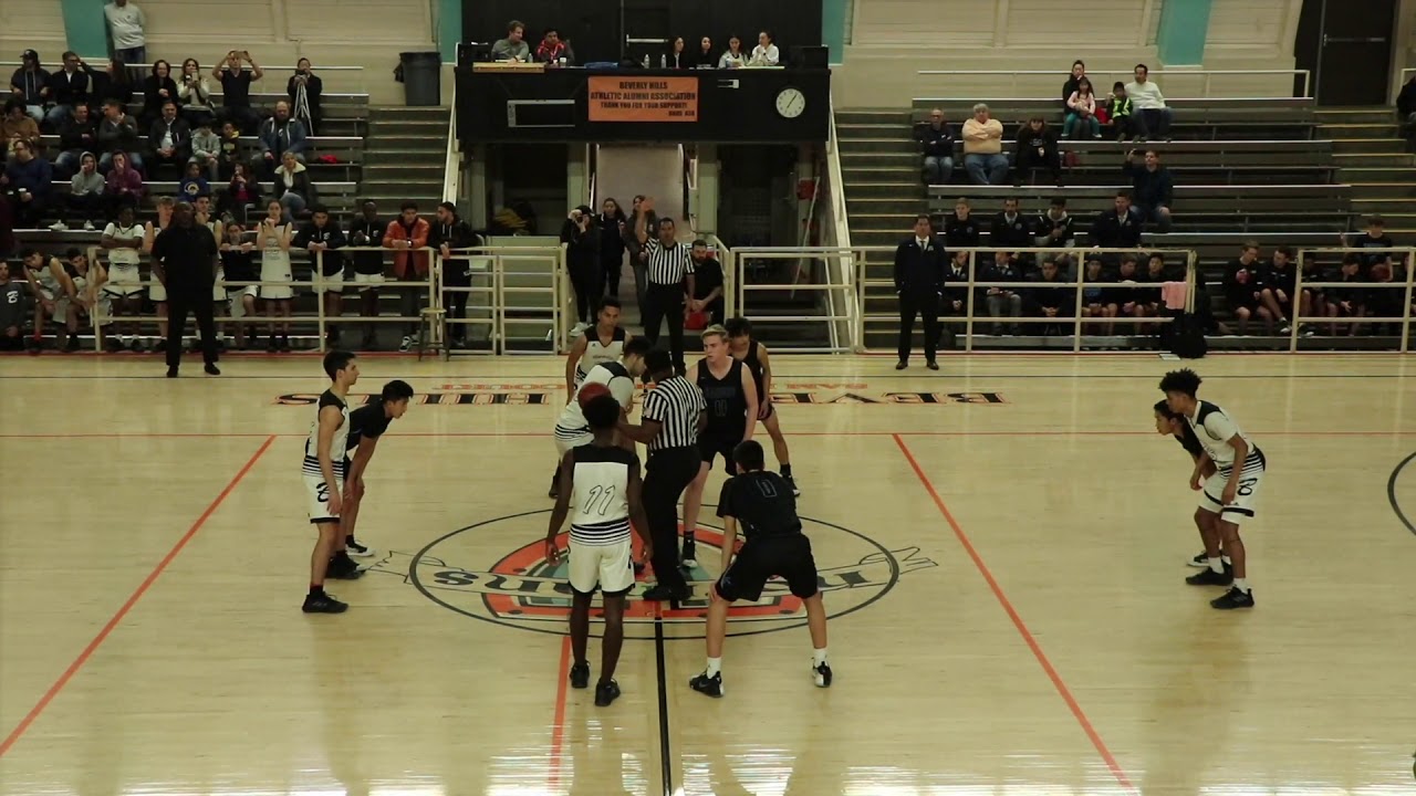 The Beverly Hills (CA) boys varsity basketball team home playoff game