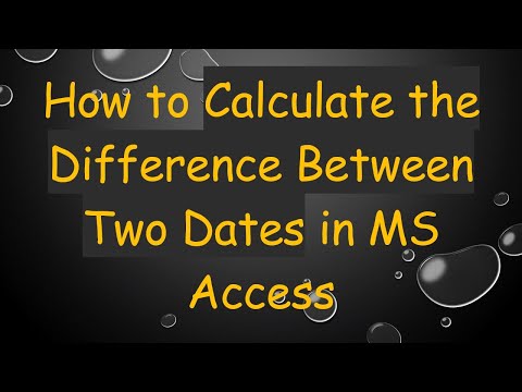 How to Calculate the Difference Between Two Dates in MS Access