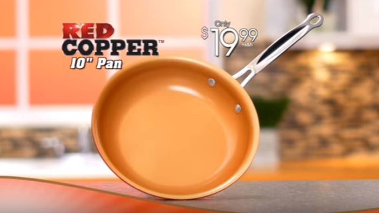 As Seen On TV 10 Ceramic Red Copper Frying Pan