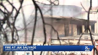 Fire at York County salvage yard sends thick black smoke into sky, spreads concern among residents