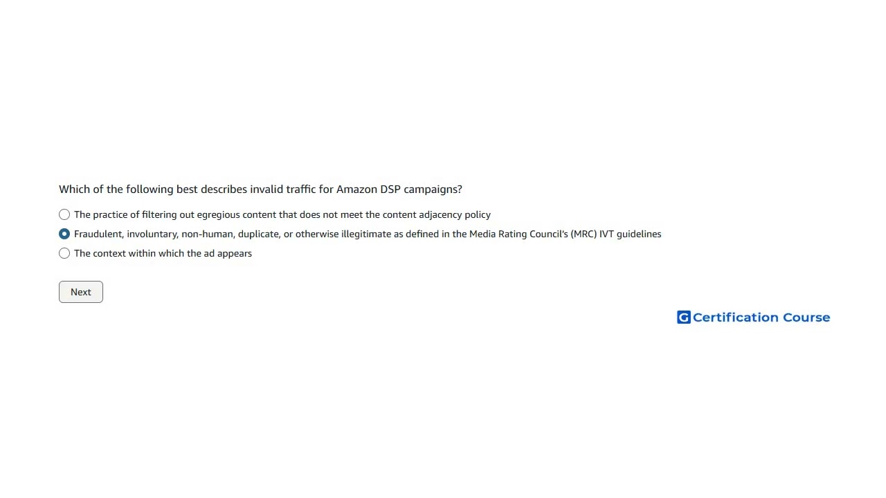 Which of the following best describes invalid traffic for Amazon DSP campaigns?