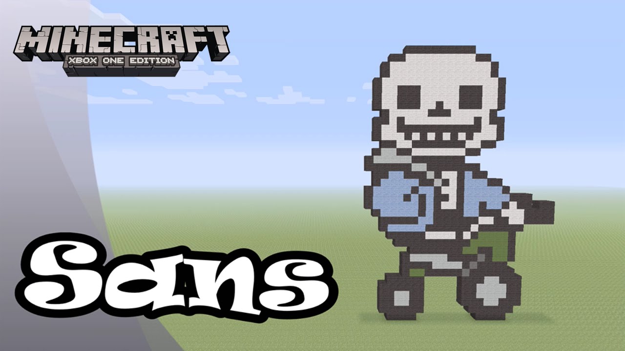 How to build SANS pixel art in Minecraft 