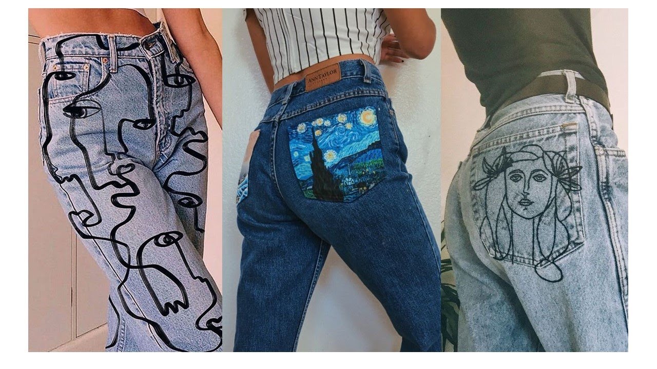 IDEAS PARA PINTAR TUS PANTALONES JEANS!!! - YouTube