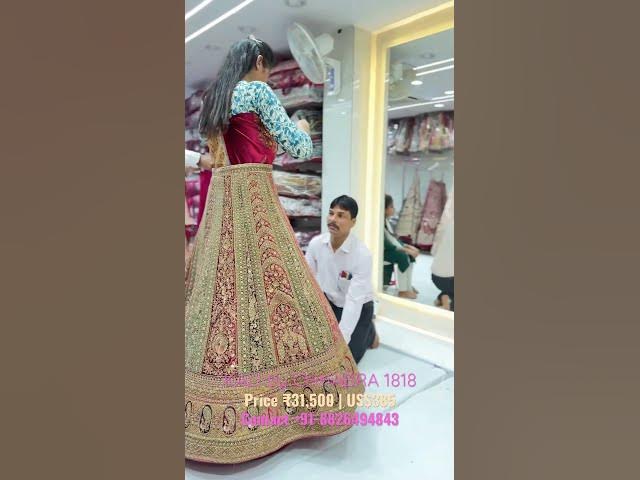 Beautiful Bridal Lehenge Draping customer #fashion #lehenga #lehengacholi #wedding #cholilehenga