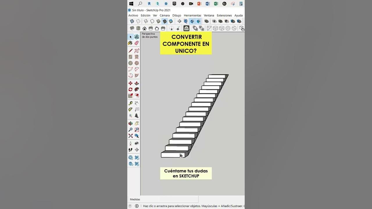 Aprende SketchUp - CONVERTIR COMPONENTE EN UNICO - YouTube