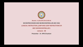 Microprocessor And Microcontroller | Logical Instruction, JUMP and LOOP Instructions | AKTU Digital