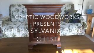 This is a look at a reproduction Pennsylvania Spice Chest and was the first item I made with secret compartments. This was made 