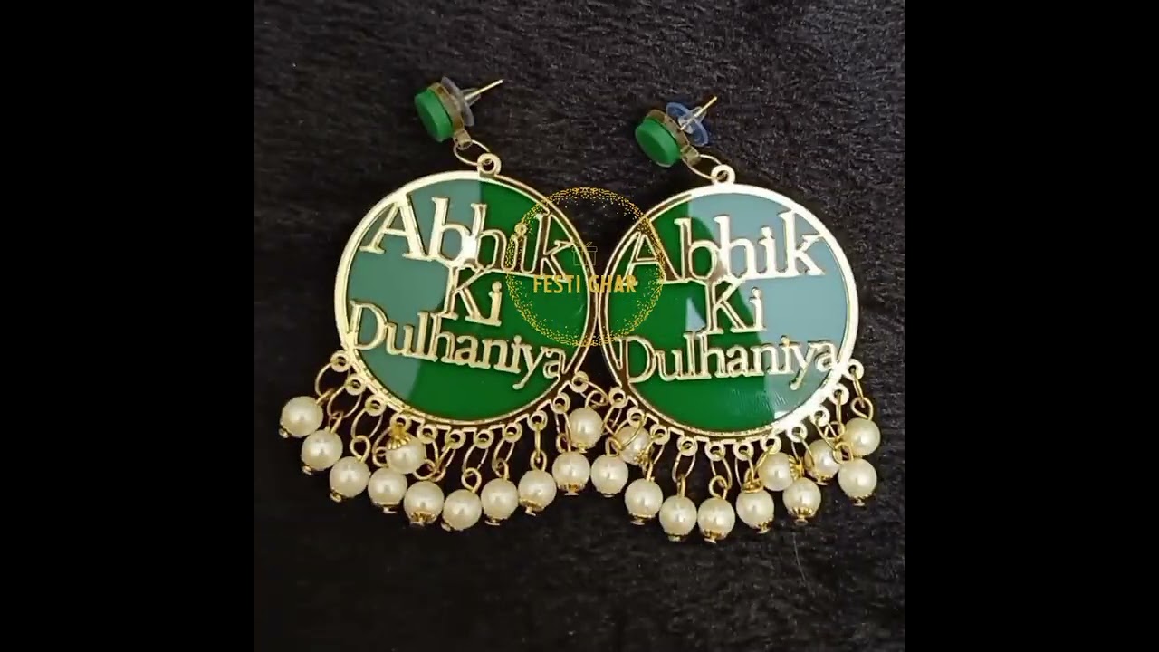 Customized wedding earrings | शादी के इयरिंग्स नाम के साथ #shorts #indianwedding #festighar