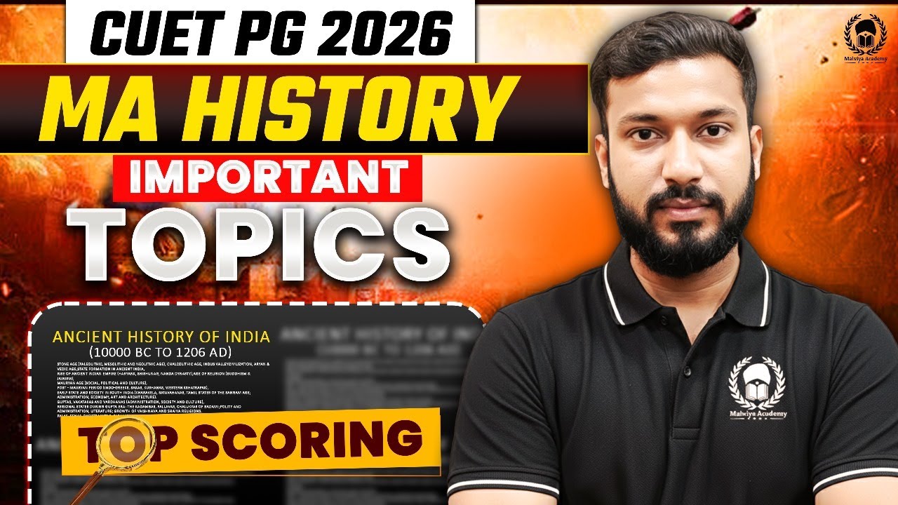 CUET PG 2026 MA History | Most Important & Scoring Topics 🎯| cuet pg ...