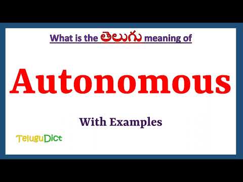Telugu Meaning Of Autonomous