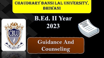 Gender, School & Society | Chaudhary Bansi Lal University (CBLU) Bhiwani | B.Ed. II Year 207 | 2023