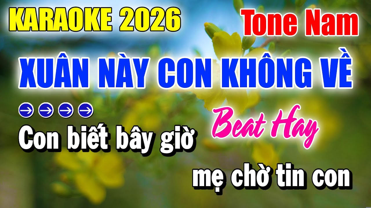 Karaoke Xuân Này Con Không Về Tone Nam ( Beat Hay ) Karaoke Thanh Duy
