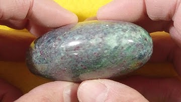 Sparkling Ruby in Fuchsite with Kyanite Soap-Shaped Palm Stone #1
