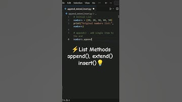 💻#Python List Methods for Beginners | append(), extend(), insert() #pythonforbeginners #listinpython