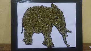Membuat Kolase Gajah Dari Biji Bijian By Kreasi Simple