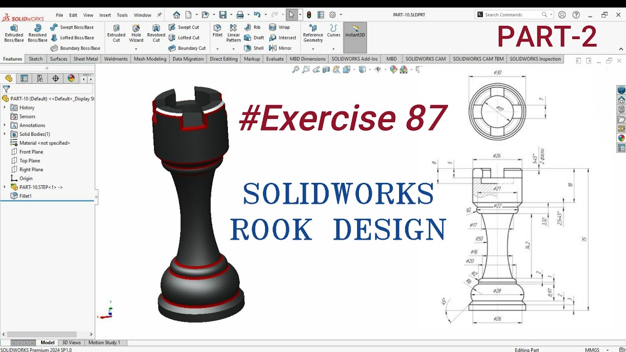 🌟🚀SolidWorks Rook Design Tutorial🌟🚀 | solidworks | Chess - YouTube