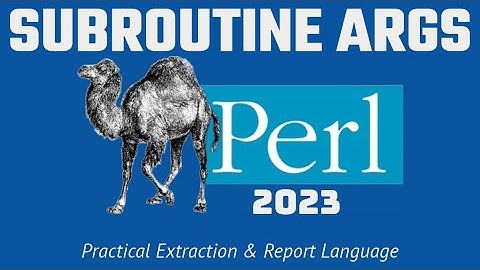 Perl Subroutine Arguments 2023