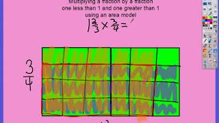 multiplying two fractions when one is greater than 1 area model