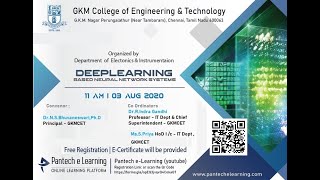 Deep Learning Based Neural Network System | GKM College of Engineering  | Pantech e learning