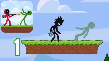 Stickman vs Zombies - Part 1 - Gameplay Walkthrough - Prologue and Green Hills (Android, iOS)