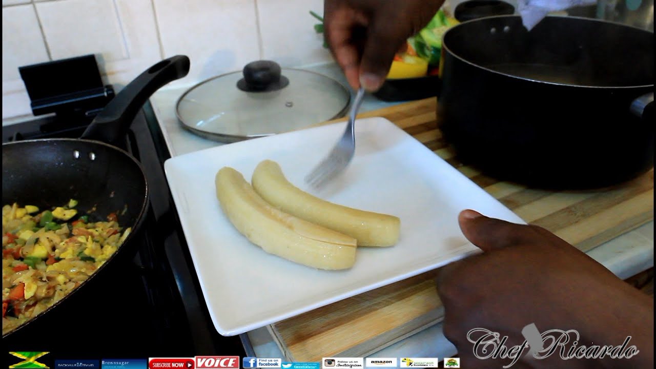 How To Peel Jamaican Green Bannana And Cook It | Recipes By Chef Ricardo | Chef Ricardo Cooking