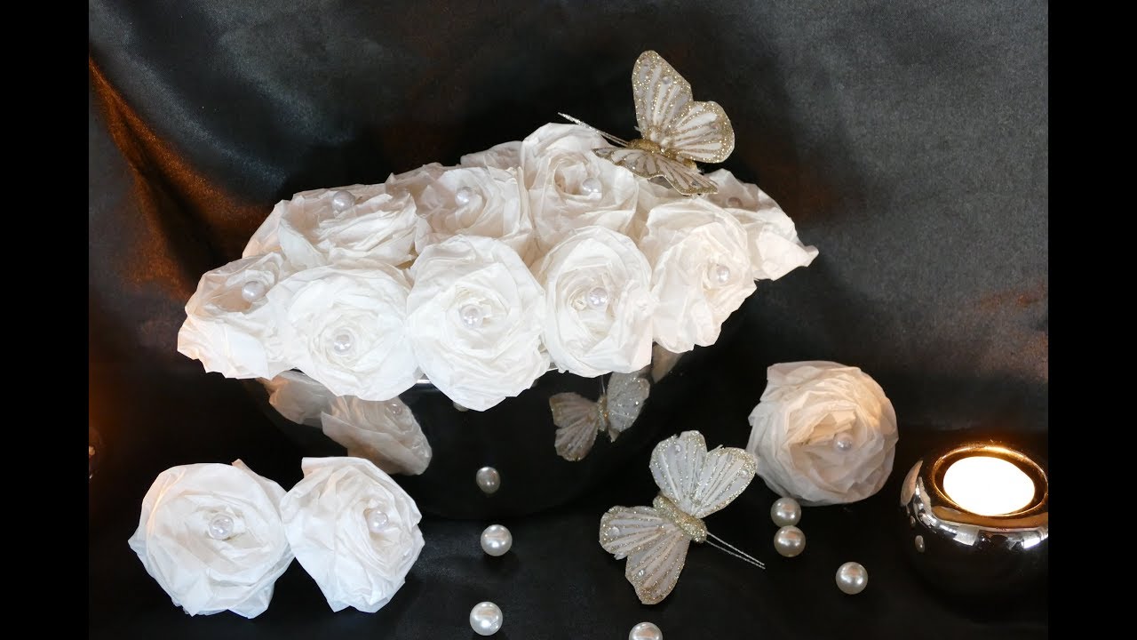 Blüten aus Butterbrotpapier – Flowers made of greaseproof paper– Цветы из сэндвич-бумаги