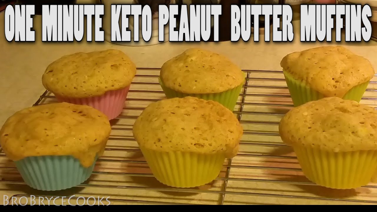 One Minute Keto Peanut Butter Muffins Recipe BroBryceCooks YouTube