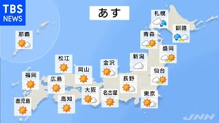 【１０月１日 夕方 気象情報】明日の天気