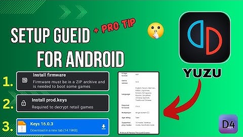 YUZU Emulator Keys and Firmware Setup Guide for Android @itsd2.O