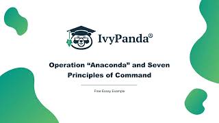 Operation “Anaconda” and Seven Principles of Command | Free Essay Example