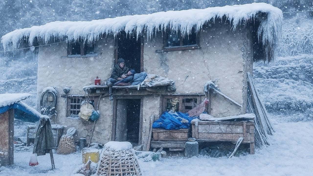 Life in Snowy Nepali Mountain village | Traditional Himalayan village life | Very Hardworking life's