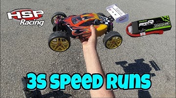 HSP XSTR 1/10 Buggy 3S Speed Run on 1/8 Wheels &  Street Tyres