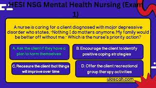 HESI NSG Mental Health Nursing Exam 1