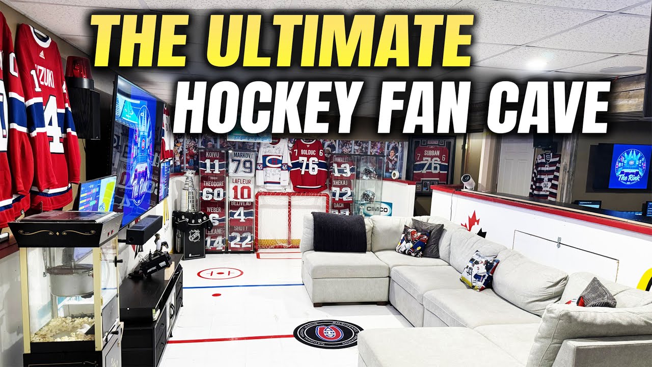 Hockey Fan Built His Own NHL Arena at Home! | Man Cave Tour - YouTube