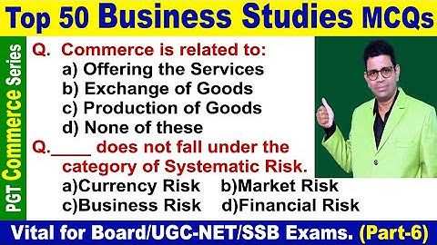 Top 50 MCQs on Business Studies #pgtcommerce #cbse  #chse #bcom #mcom #mba #businessstudies