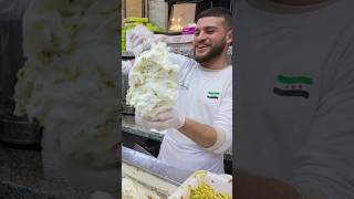 Traditional Syrian “Booza” ice cream in Damascus, Syria! #syria #damascus #icecream #travel
