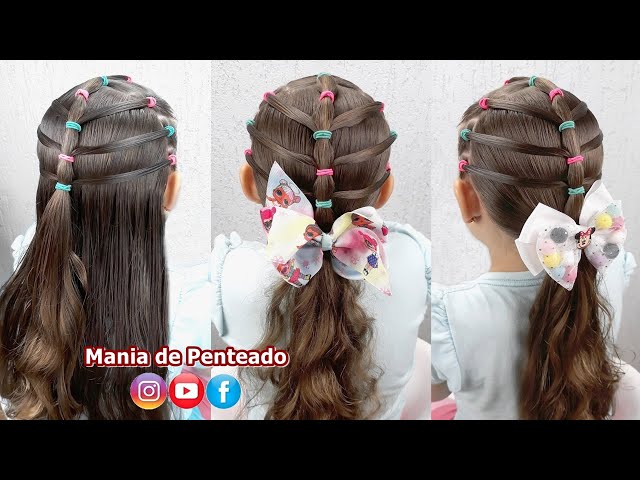 Penteado Infantil fácil com ligas, Easy hairstyle with rubber band for  girl, Coiffures simples, Penteado Infantil fácil com ligas. Easy  hairstyle with rubber band for girl. Coiffures simples.