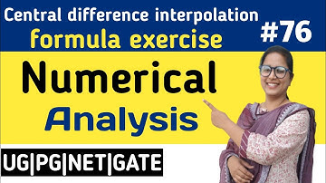 B.Sc-final year mathematics, Numerical Analysis, part-76,Exe. of central diff.interpolation formula