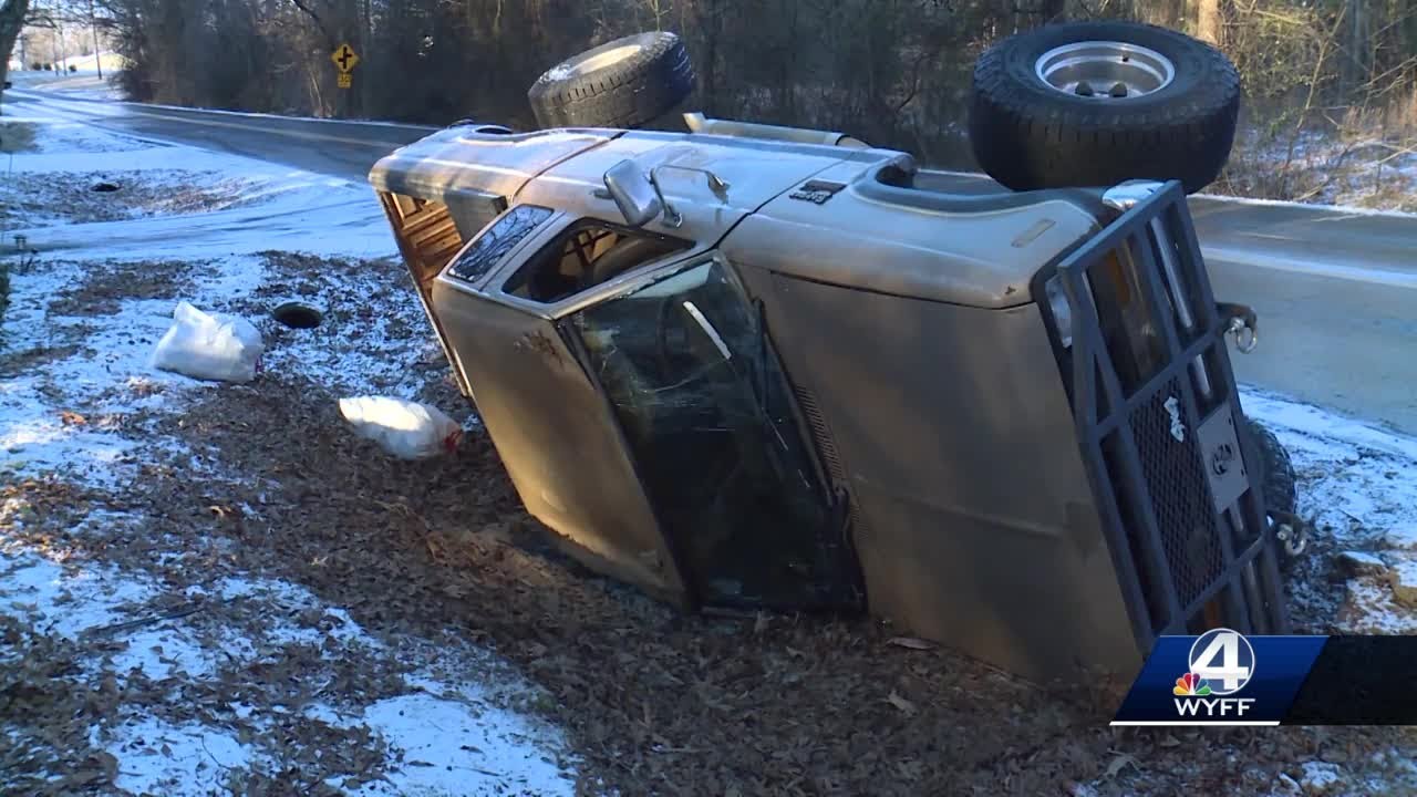 Winter weather leaves hazardous road conditions in areas across the Upstate, Georgia, and WNC