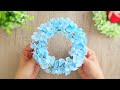 爽やか！紙で作る紫陽花のリースの作り方 - DIY How to Make a Paper Hydrangea Wreath