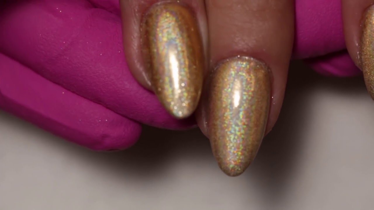 Holo Effect Grapefruit Gold :: Indigo Nails :: Paznokcie efekt holo ...