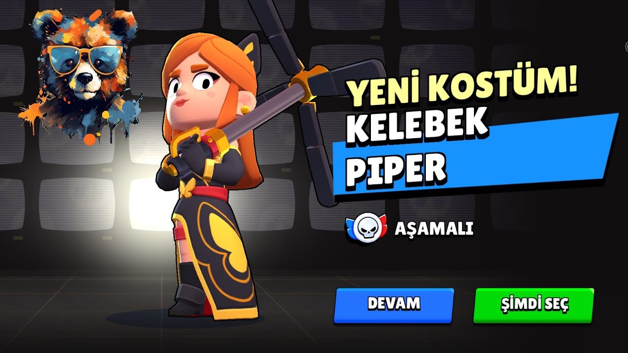 BRAWL STARS YENİ KOSTÜMÜM KELEBEK PIPER 